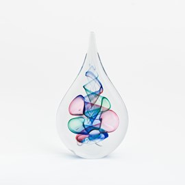 Glass Sculpture Drop Red Green Blue